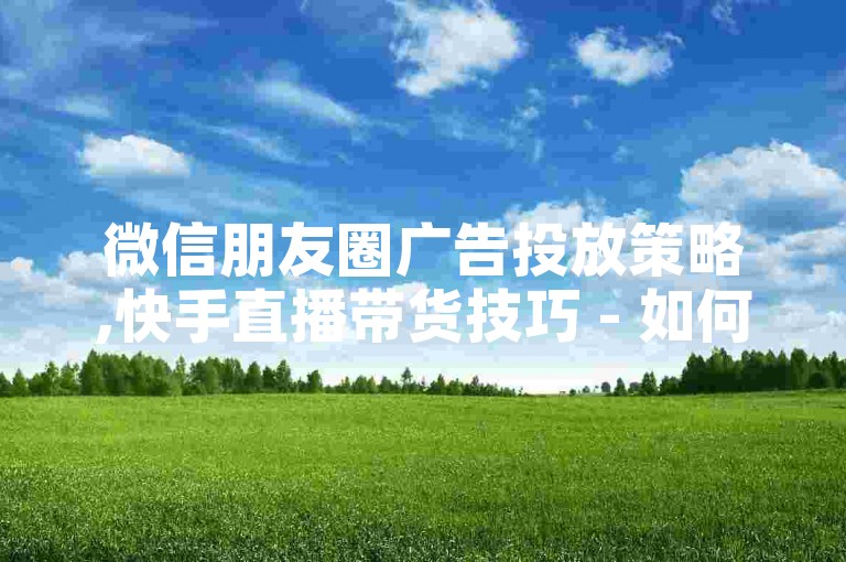微信朋友圈广告投放策略,快手直播带货技巧 - 如何快速提升小红书笔记阅读量 - B站UP主收益模式详解。
