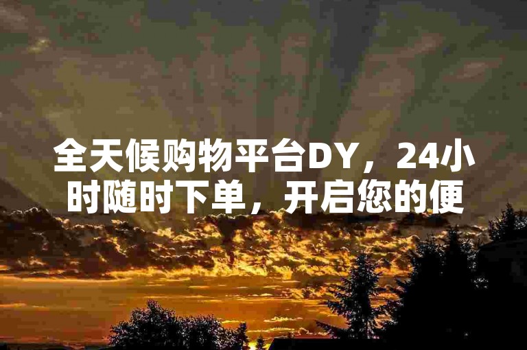 全天候购物平台DY，24小时随时下单，开启您的便捷购物之旅！新用户的理想选择！