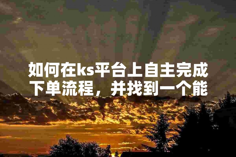 如何在ks平台上自主完成下单流程，并找到一个能够增加点赞数的可靠网站呢？