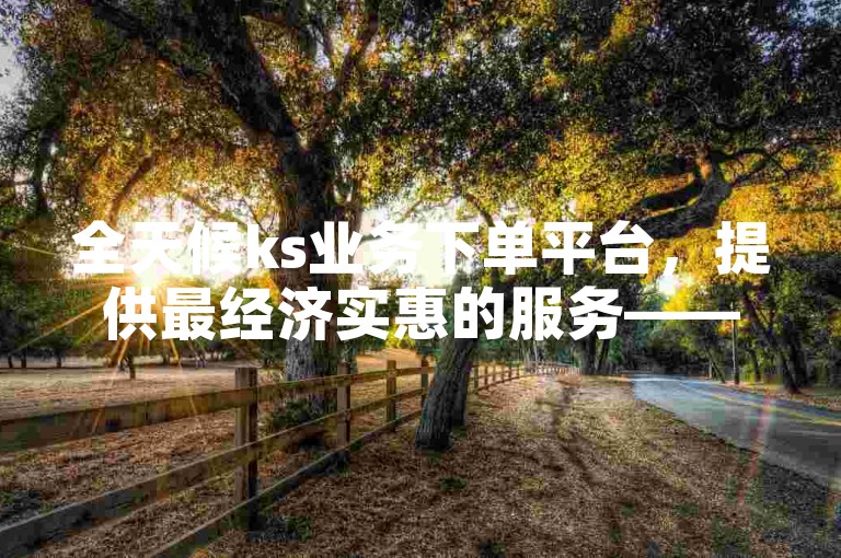 全天候ks业务下单平台，提供最经济实惠的服务——抖音流量增长的必备软件工具。
