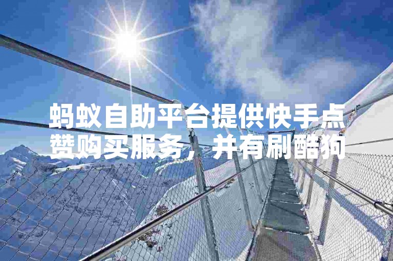 蚂蚁自助平台提供快手点赞购买服务，并有刷酷狗音乐豪华会员的选项。
