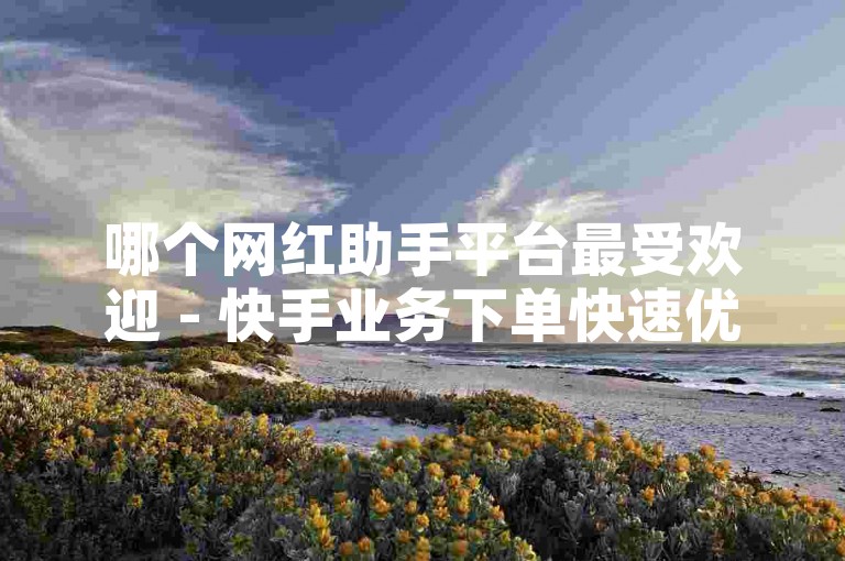 哪个网红助手平台最受欢迎 - 快手业务下单快速优惠