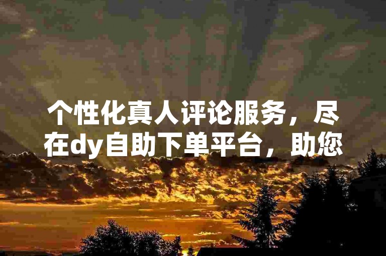 个性化真人评论服务，尽在dy自助下单平台，助您轻松获赞。