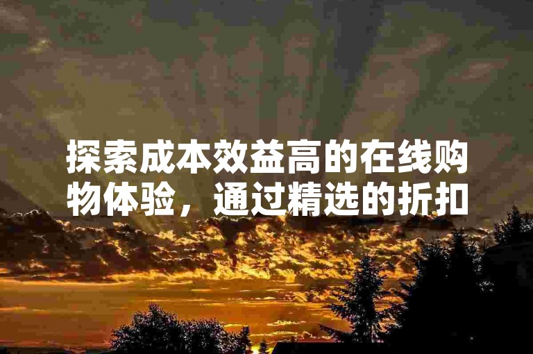 探索成本效益高的在线购物体验，通过精选的折扣订单平台实现经济实惠的消费。