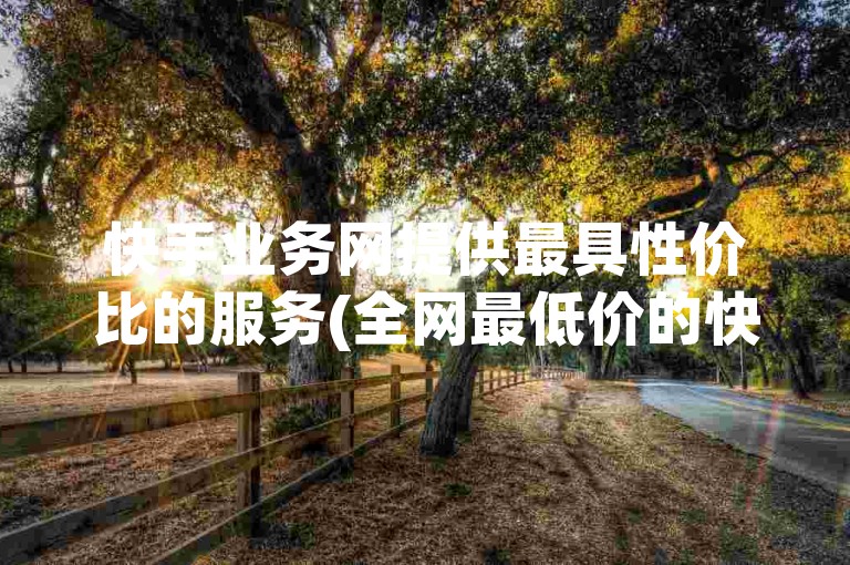 快手业务网提供最具性价比的服务(全网最低价的快手业务平台)。