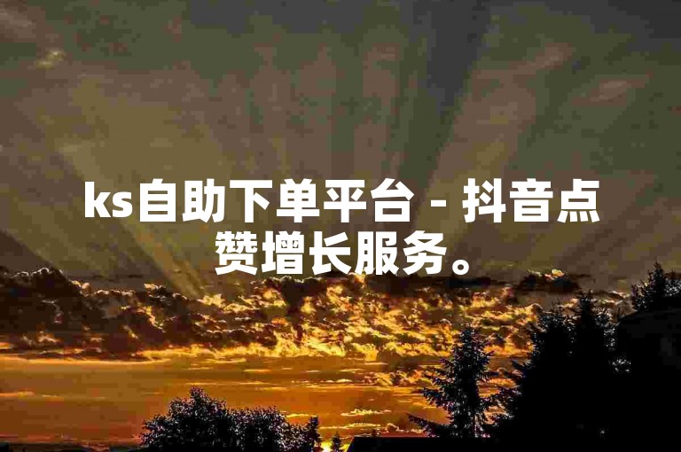 ks自助下单平台 - 抖音点赞增长服务。