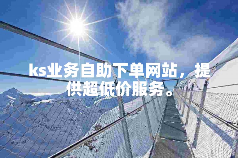 ks业务自助下单网站，提供超低价服务。