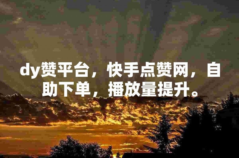 dy赞平台，快手点赞网，自助下单，播放量提升。