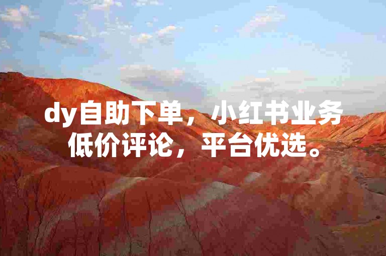 dy自助下单，小红书业务低价评论，平台优选。