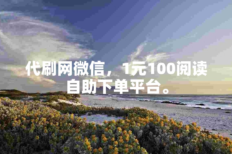 代刷网微信，1元100阅读自助下单平台。