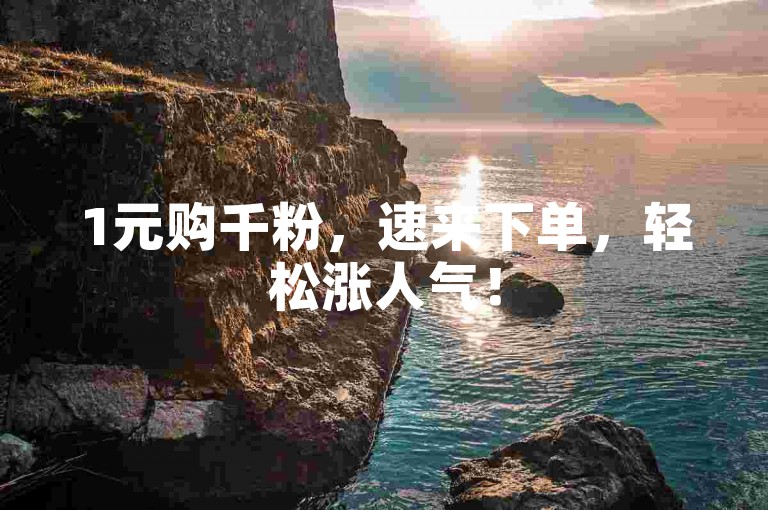 1元购千粉，速来下单，轻松涨人气！