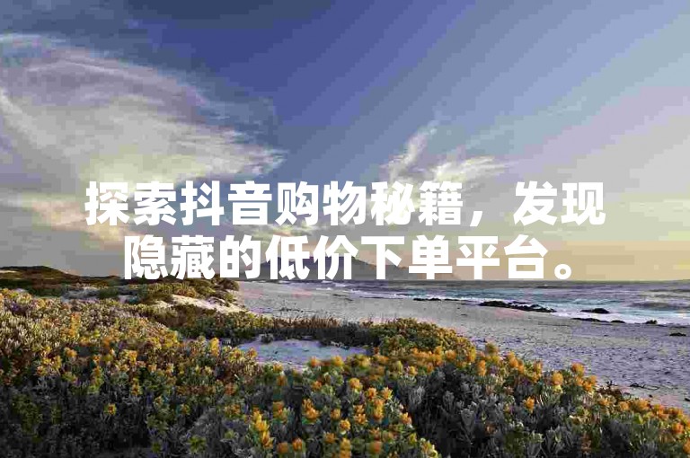 探索抖音购物秘籍，发现隐藏的低价下单平台。