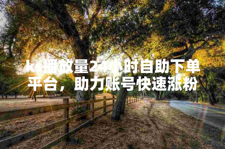 ks播放量24小时自助下单平台，助力账号快速涨粉。