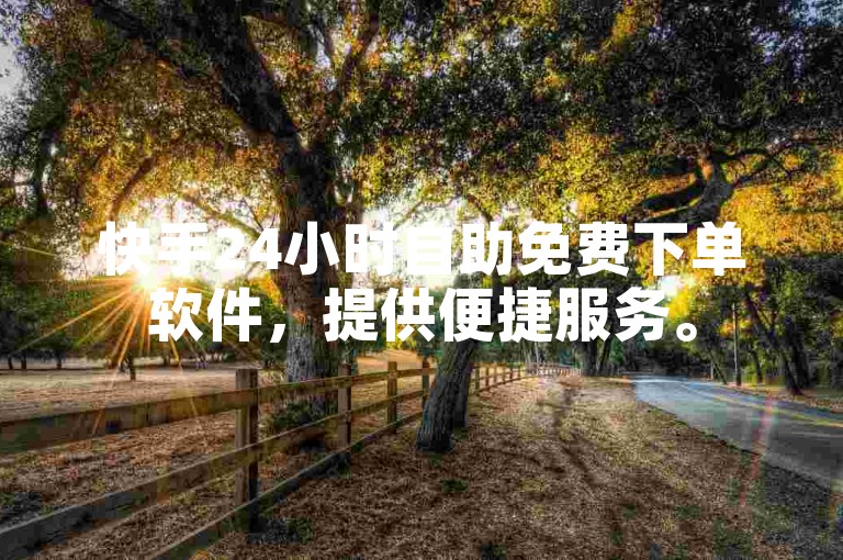 快手24小时自助免费下单软件，提供便捷服务。