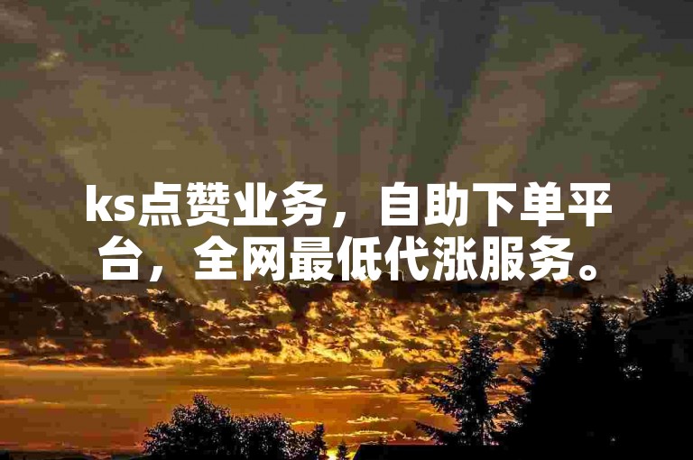 ks点赞业务，自助下单平台，全网最低代涨服务。