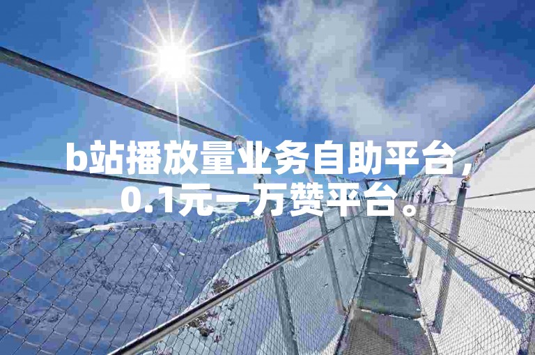b站播放量业务自助平台，0.1元一万赞平台。