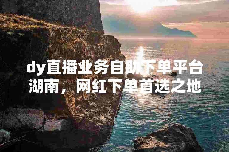 dy直播业务自助下单平台湖南，网红下单首选之地。