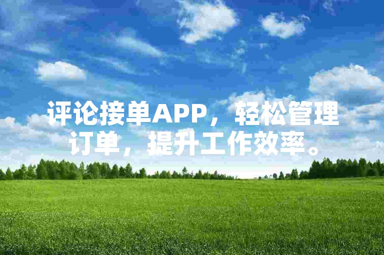 评论接单APP，轻松管理订单，提升工作效率。