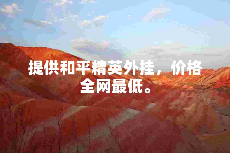 提供和平精英外挂，价格全网最低。