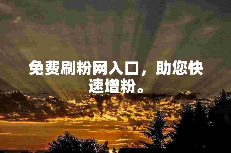 免费刷粉网入口，助您快速增粉。