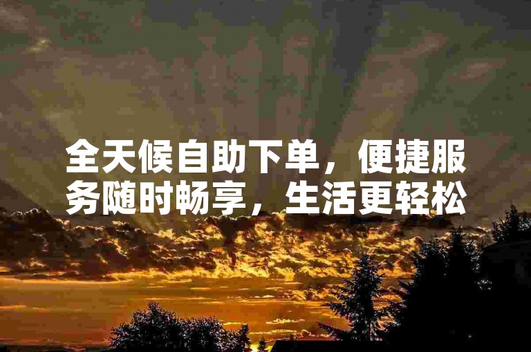 全天候自助下单，便捷服务随时畅享，生活更轻松。
