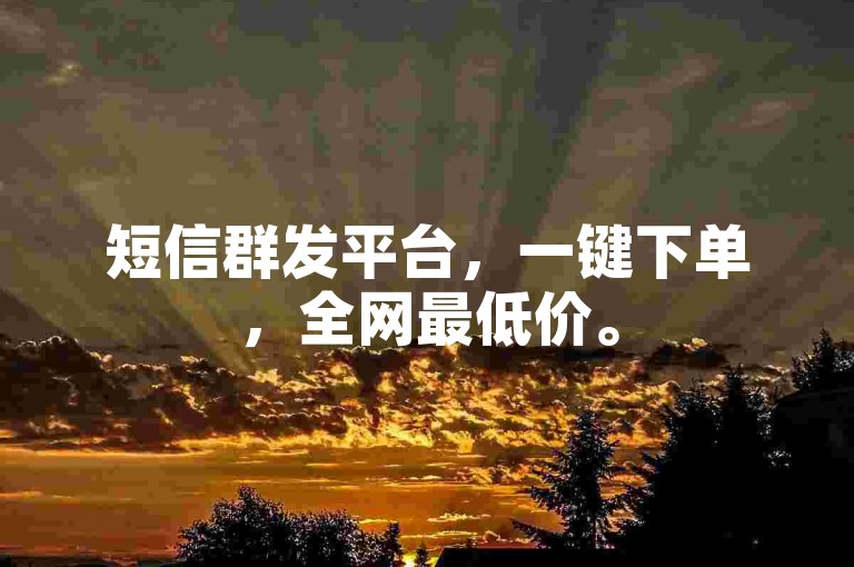短信群发平台，一键下单，全网最低价。