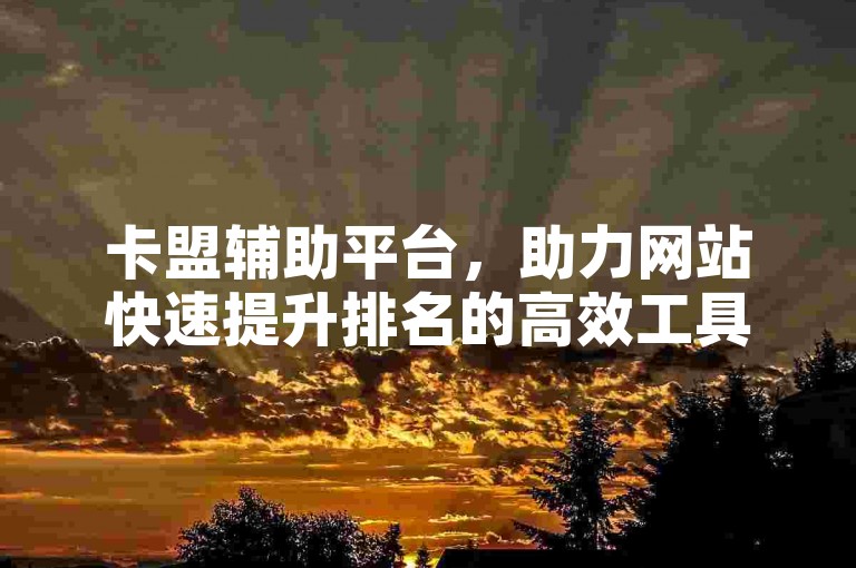 卡盟辅助平台，助力网站快速提升排名的高效工具。