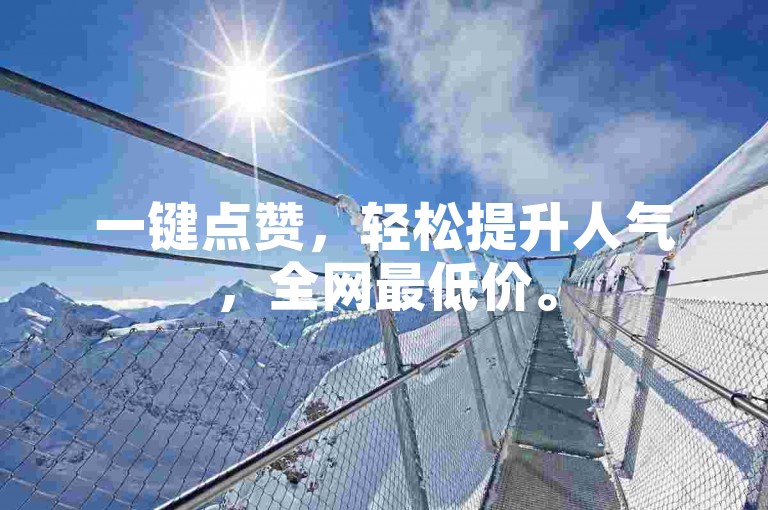 一键点赞，轻松提升人气，全网最低价。