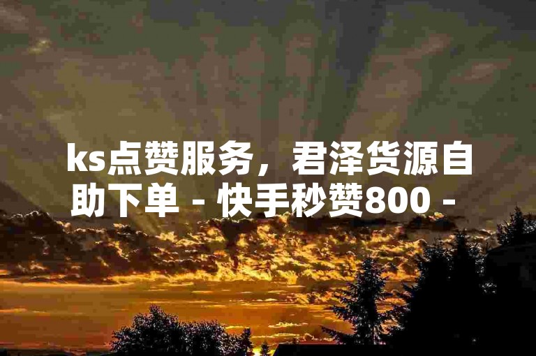 ks点赞服务，君泽货源自助下单 - 快手秒赞800 - 卡盟自营揭秘！