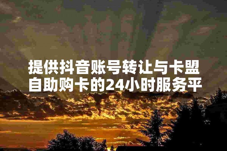 提供抖音账号转让与卡盟自助购卡的24小时服务平台。