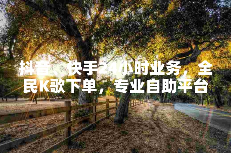 抖音、快手24小时业务，全民K歌下单，专业自助平台。