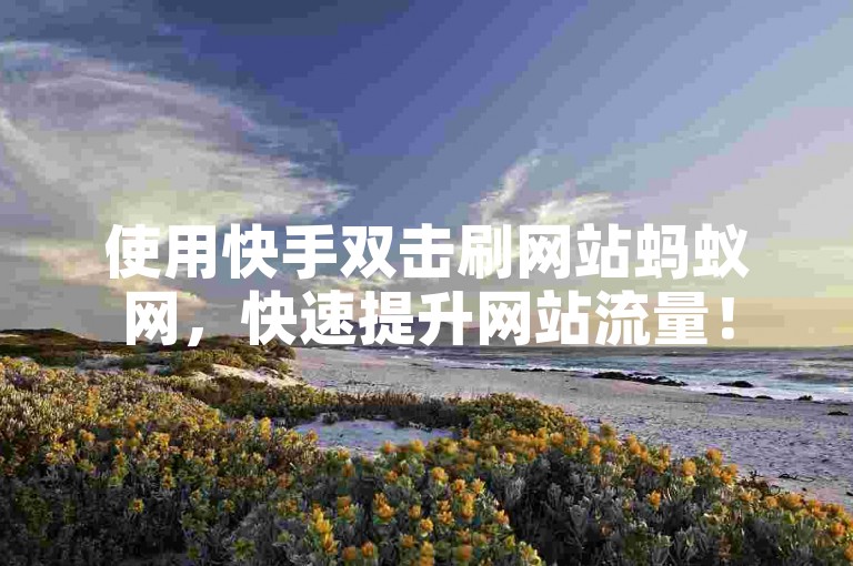使用快手双击刷网站蚂蚁网，快速提升网站流量！