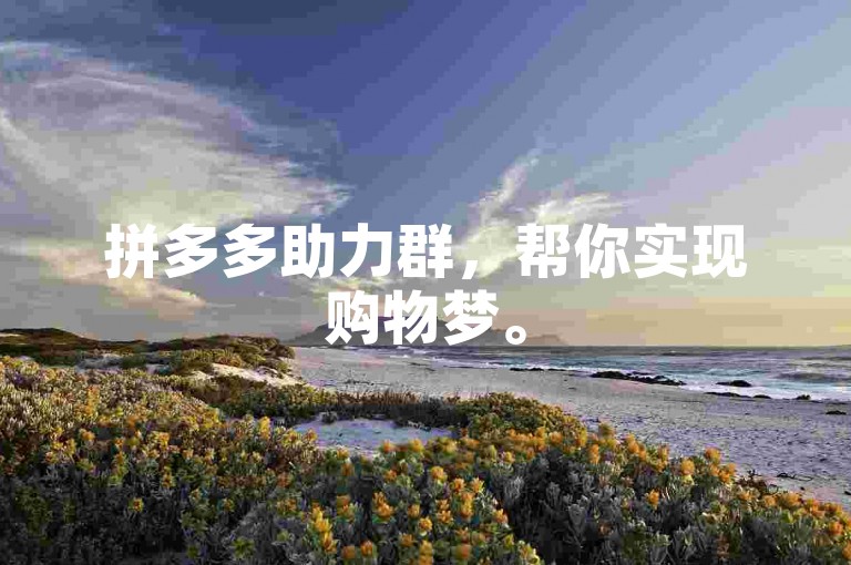 拼多多助力群，帮你实现购物梦。