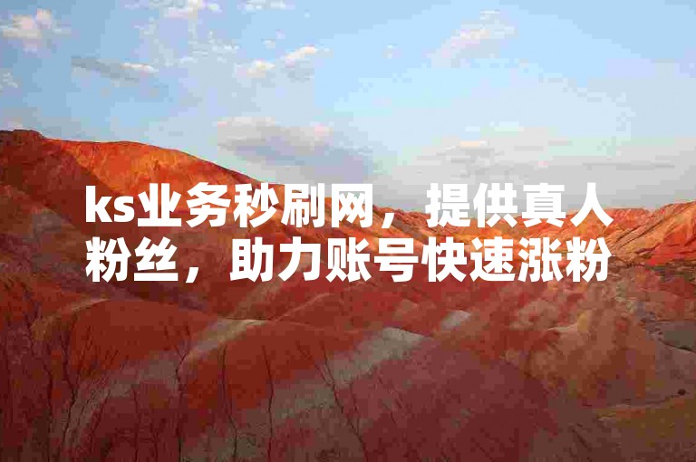 ks业务秒刷网，提供真人粉丝，助力账号快速涨粉。