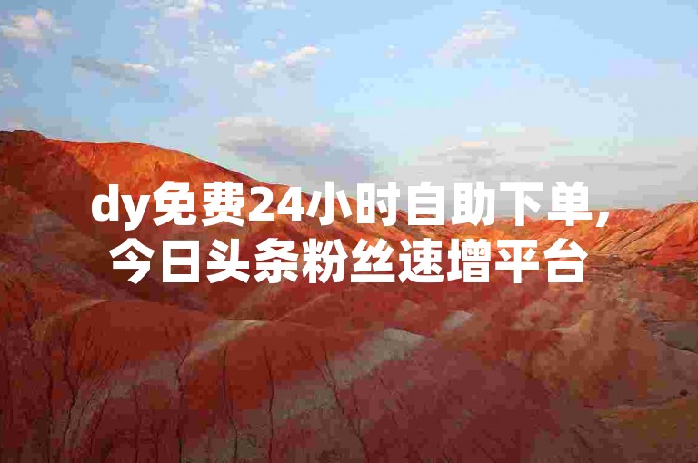 dy免费24小时自助下单,今日头条粉丝速增平台