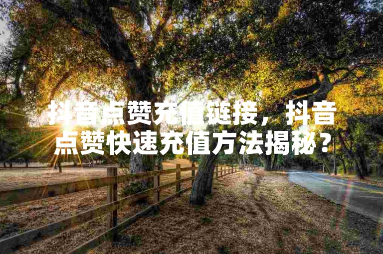 抖音点赞充值链接，抖音点赞快速充值方法揭秘？