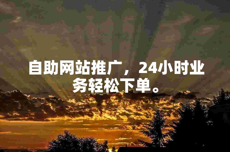 自助网站推广，24小时业务轻松下单。