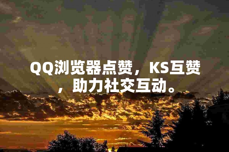 QQ浏览器点赞，KS互赞，助力社交互动。