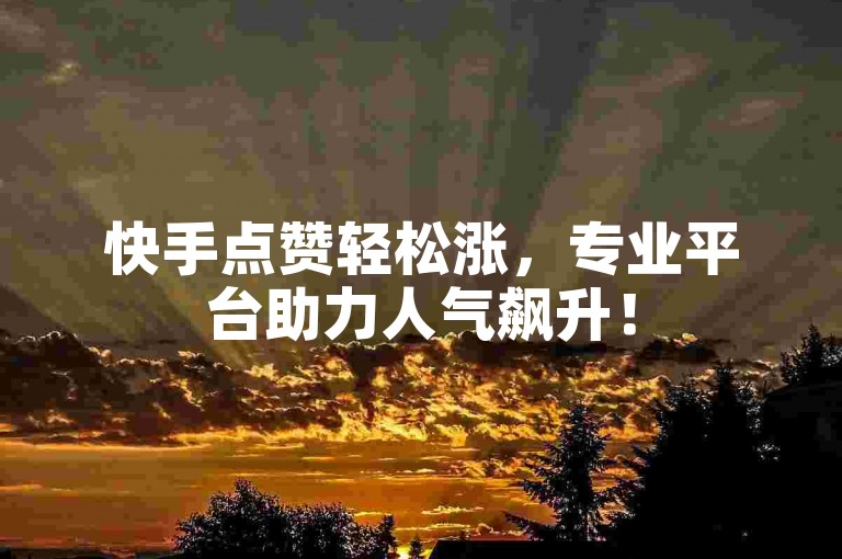 快手点赞轻松涨，专业平台助力人气飙升！