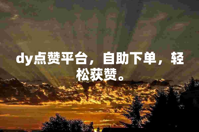 dy点赞平台，自助下单，轻松获赞。