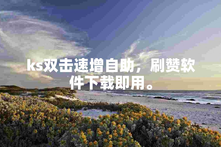 ks双击速增自助，刷赞软件下载即用。