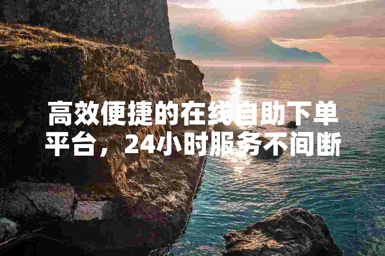 高效便捷的在线自助下单平台，24小时服务不间断。