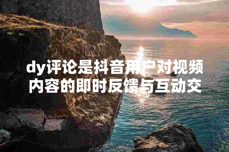 dy评论是抖音用户对视频内容的即时反馈与互动交流。