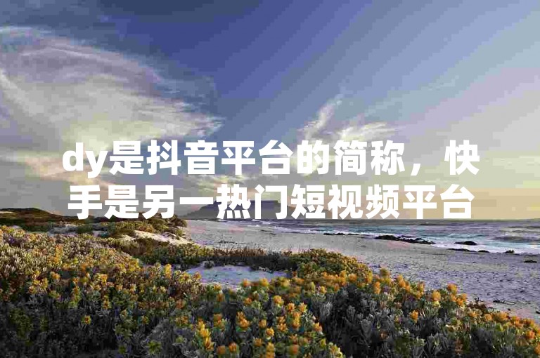 dy是抖音平台的简称，快手是另一热门短视频平台。
