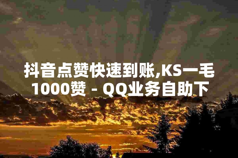抖音点赞快速到账,KS一毛1000赞 - QQ业务自助下单24小时。