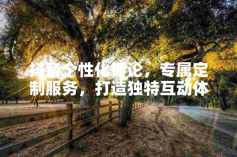 抖音个性化评论，专属定制服务，打造独特互动体验。