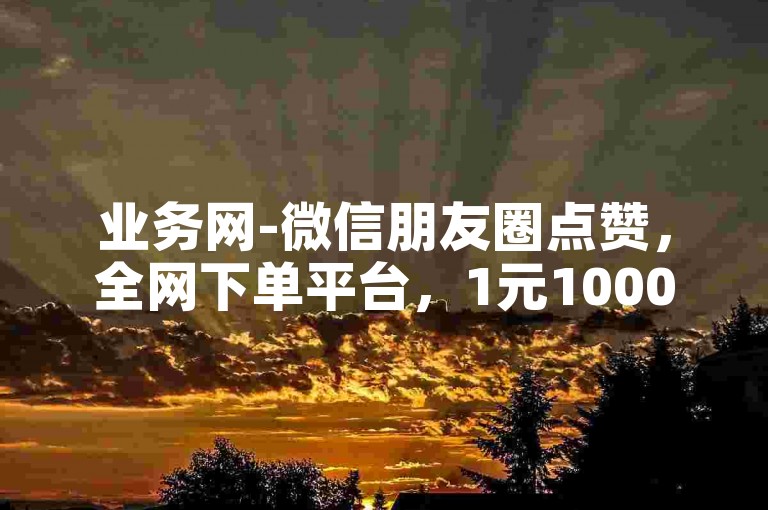 业务网-微信朋友圈点赞，全网下单平台，1元1000粉。