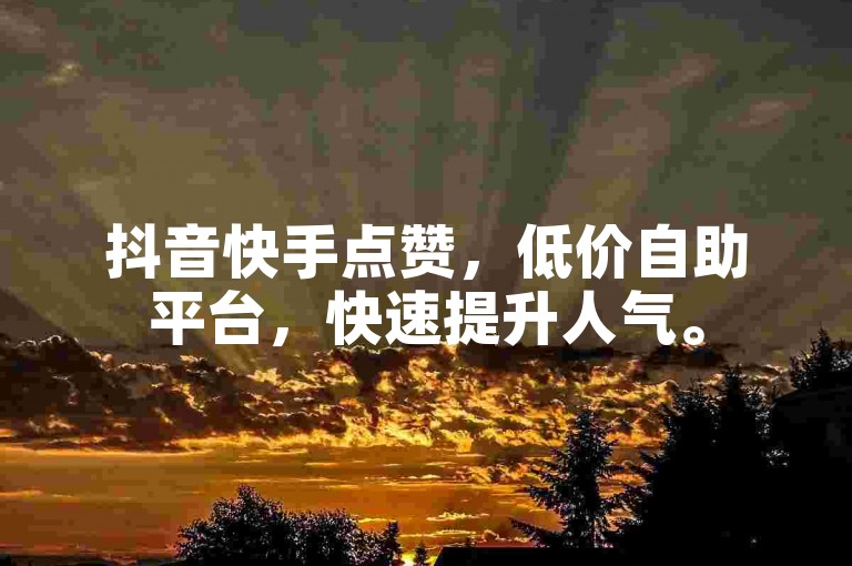 抖音快手点赞，低价自助平台，快速提升人气。