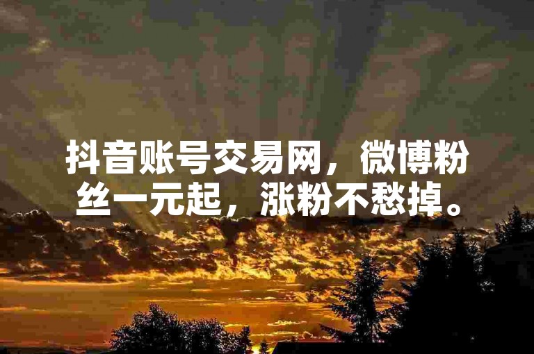 抖音账号交易网，微博粉丝一元起，涨粉不愁掉。