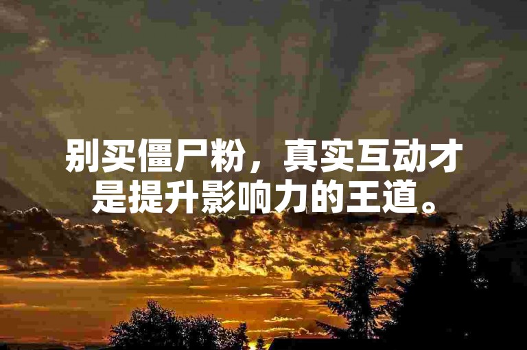 别买僵尸粉，真实互动才是提升影响力的王道。